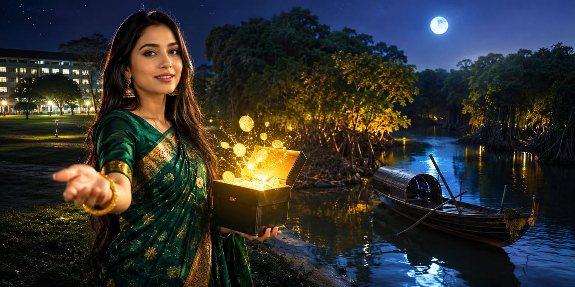 সুন্দরবনের পটভূমিতে বাংলাদেশি মডেল 5w30 রিবেট বোনাস উপভোগ করছেন